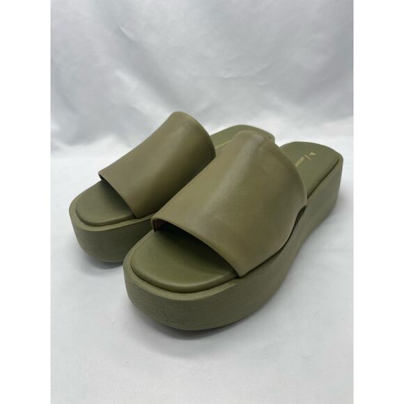 Anthropologie Platform Slide Sandals in Green Size 39/8.5 - Picture 2 of 12